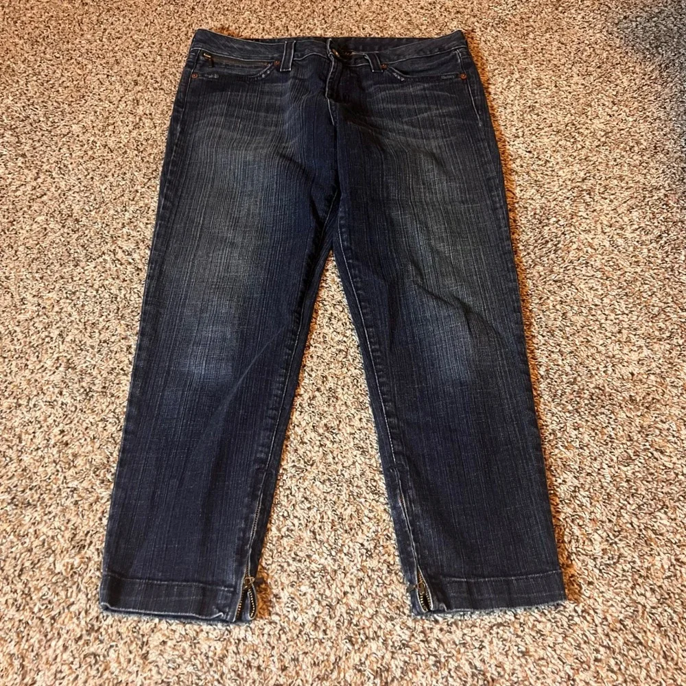 Lucky Brand Women's‎ Jeans Size 14 Denim Blue Ankle Zip Cropped